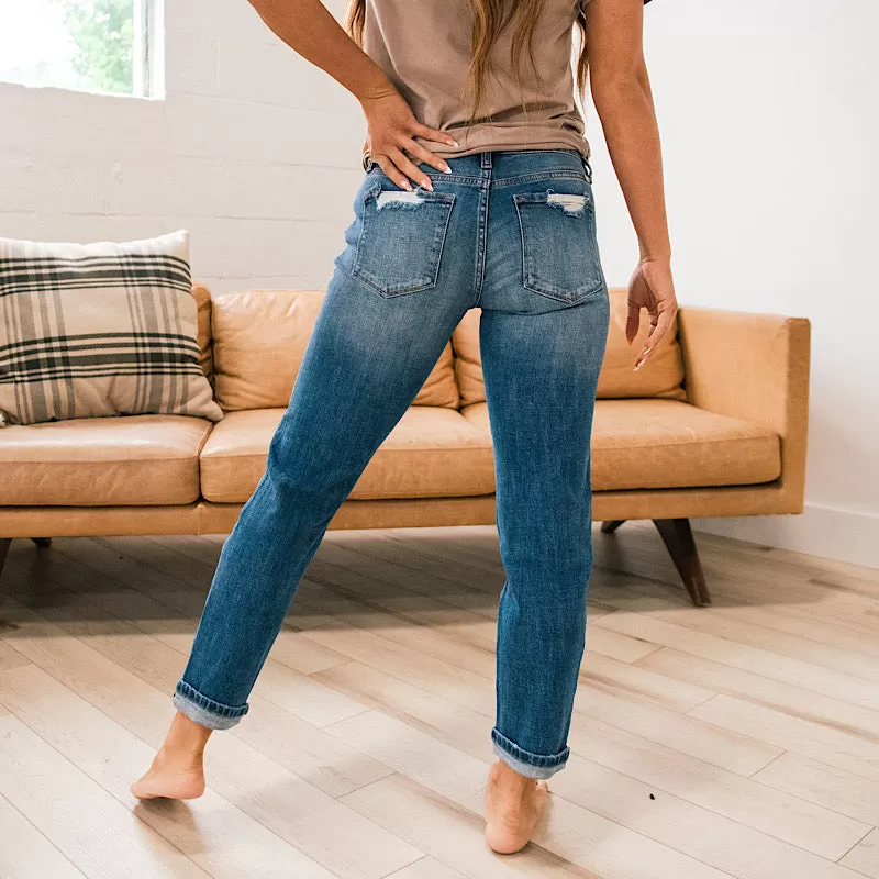 KanCan Haven Patched Boyfriend Jeans - Regular and Plus