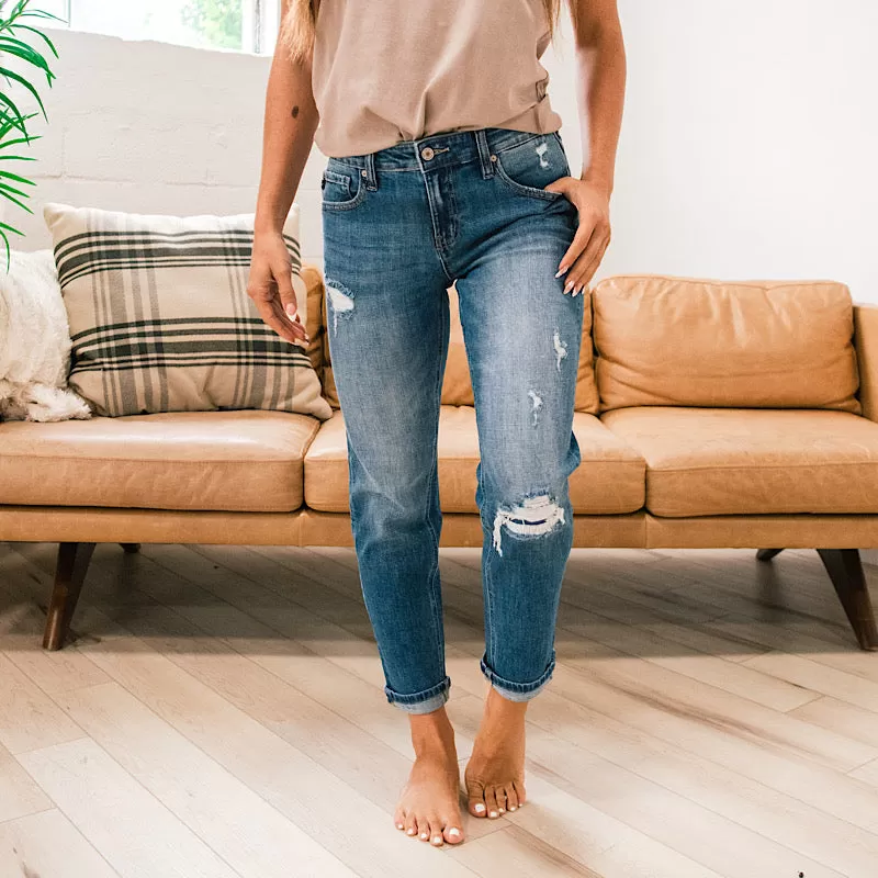 KanCan Haven Patched Boyfriend Jeans - Regular and Plus