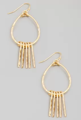 Katrina Teardrop Bar Dangle Earrings  Gold