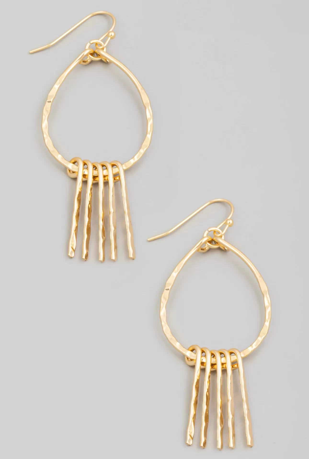 Katrina Teardrop Bar Dangle Earrings  Gold