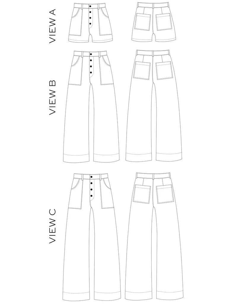 Lander Pant | Sz 0-18 | Sewing Pattern by True Bias