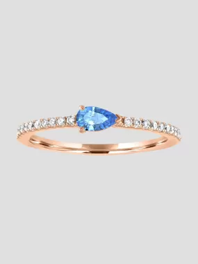 Layla Ring - Rose Gold & Blue Topaz