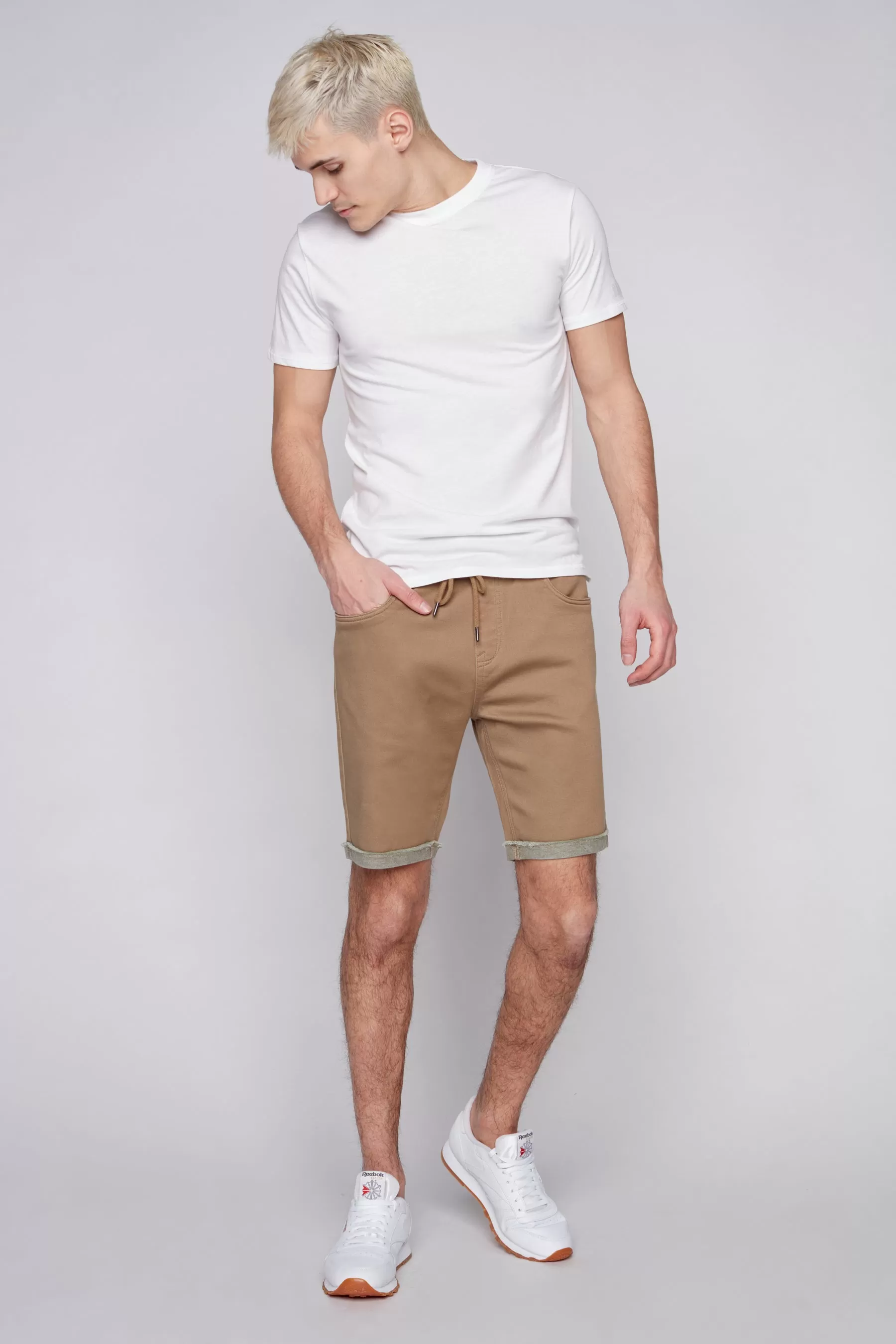 LENNON - Mens Rolled Up Shorts - Beige