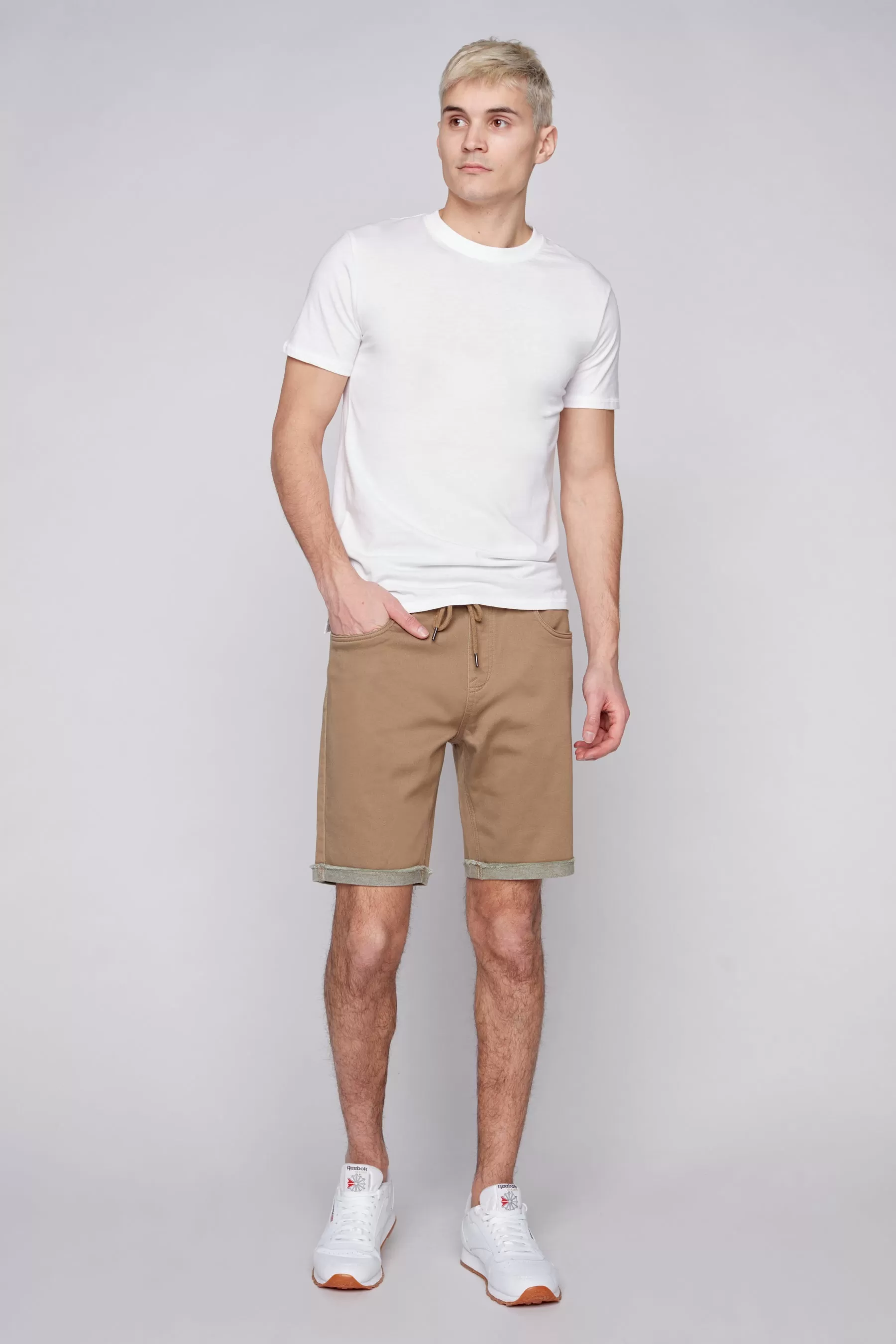 LENNON - Mens Rolled Up Shorts - Beige