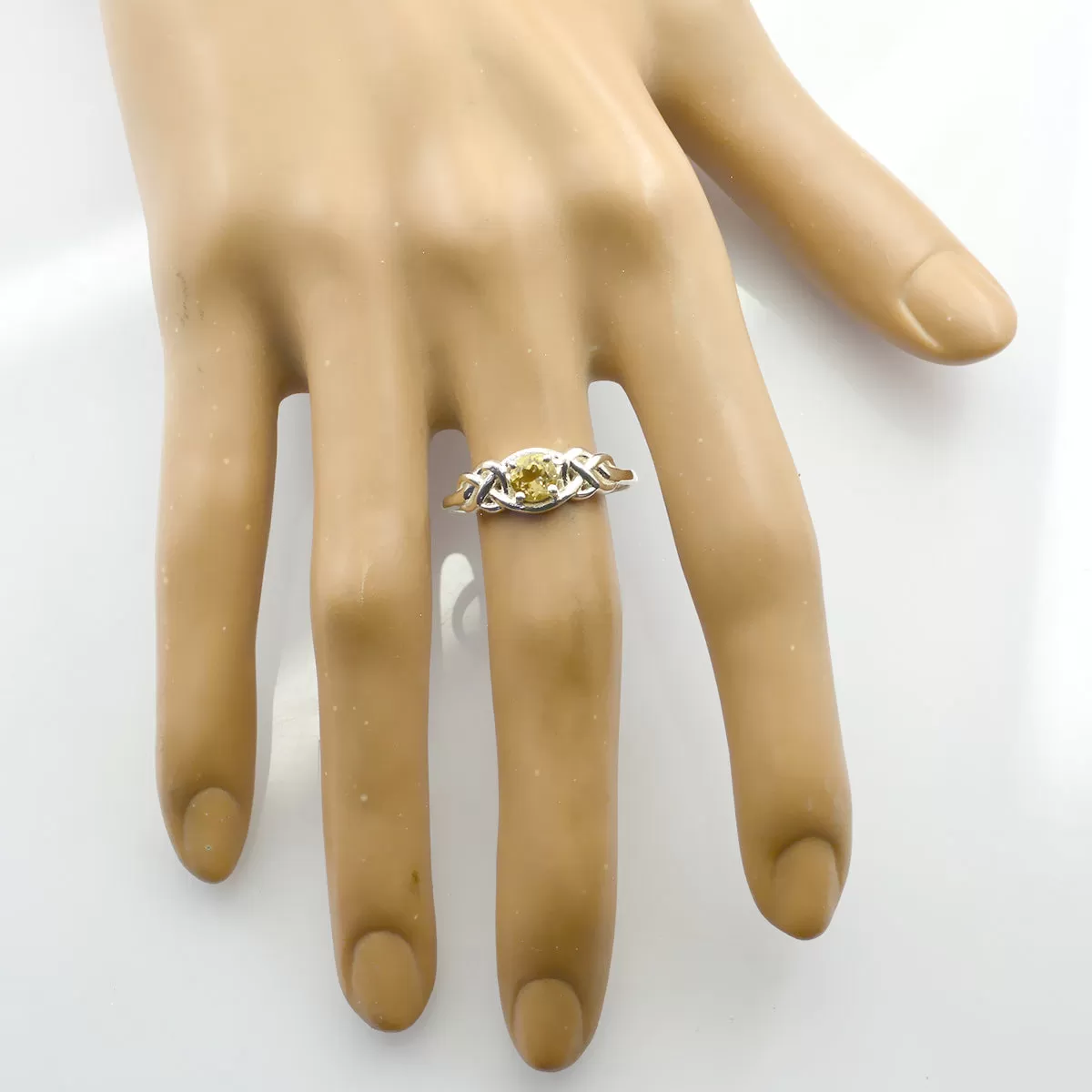 Lovesome Stone Citrine 925 Sterling Silver Rings St. Patricks Day