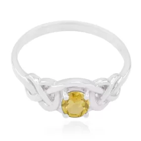 Lovesome Stone Citrine 925 Sterling Silver Rings St. Patricks Day