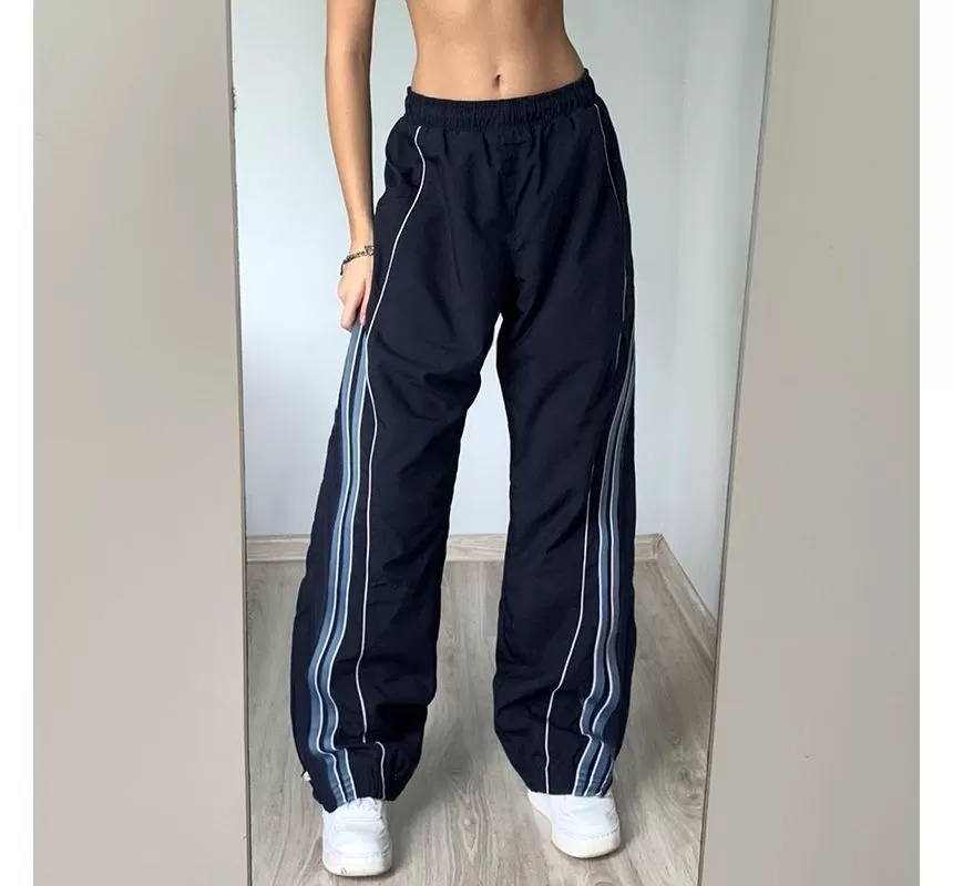 Low Rise Striped Loose-Fit Wide-Leg Sweatpants dd3