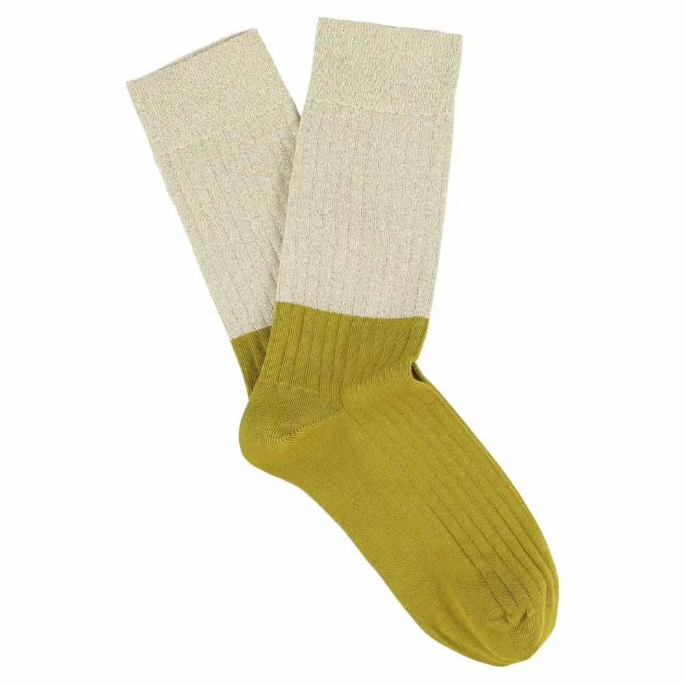 Lurex Block Socks - Gold  / Yellow