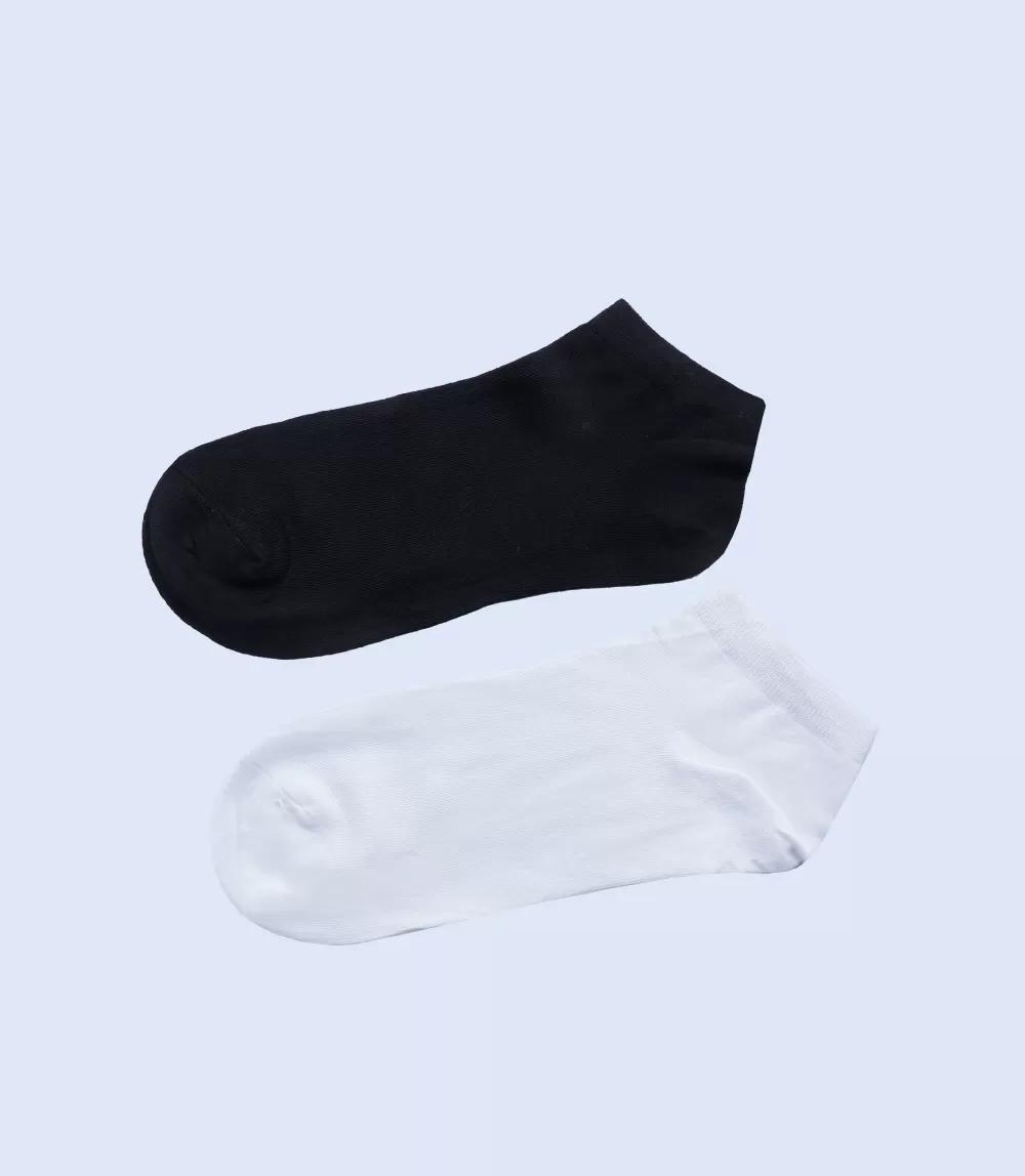 MA1723-BLACK WHTE-Men Ankle Socks