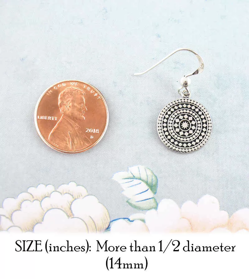 Mandala-Inspired Geometric Circle Drop Earrings