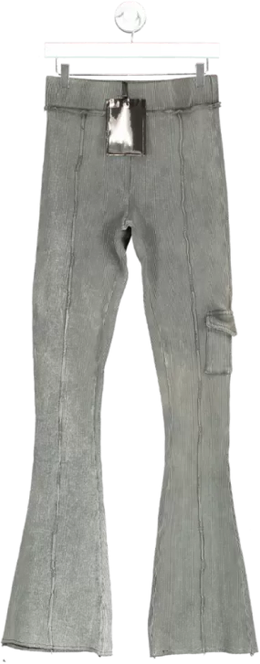 maniere de voir Grey Acid Wash Flared Trousers UK 12