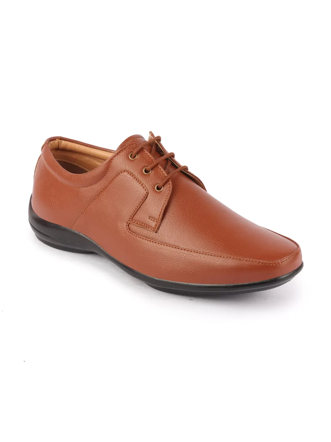 Men Tan Formal Office Meetings All Day Long Outdoor Lace Up Shoes