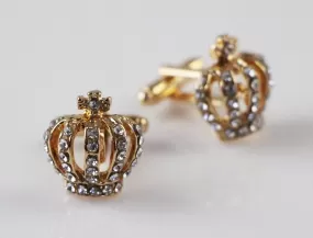 Mens Gold Crown Cufflinks