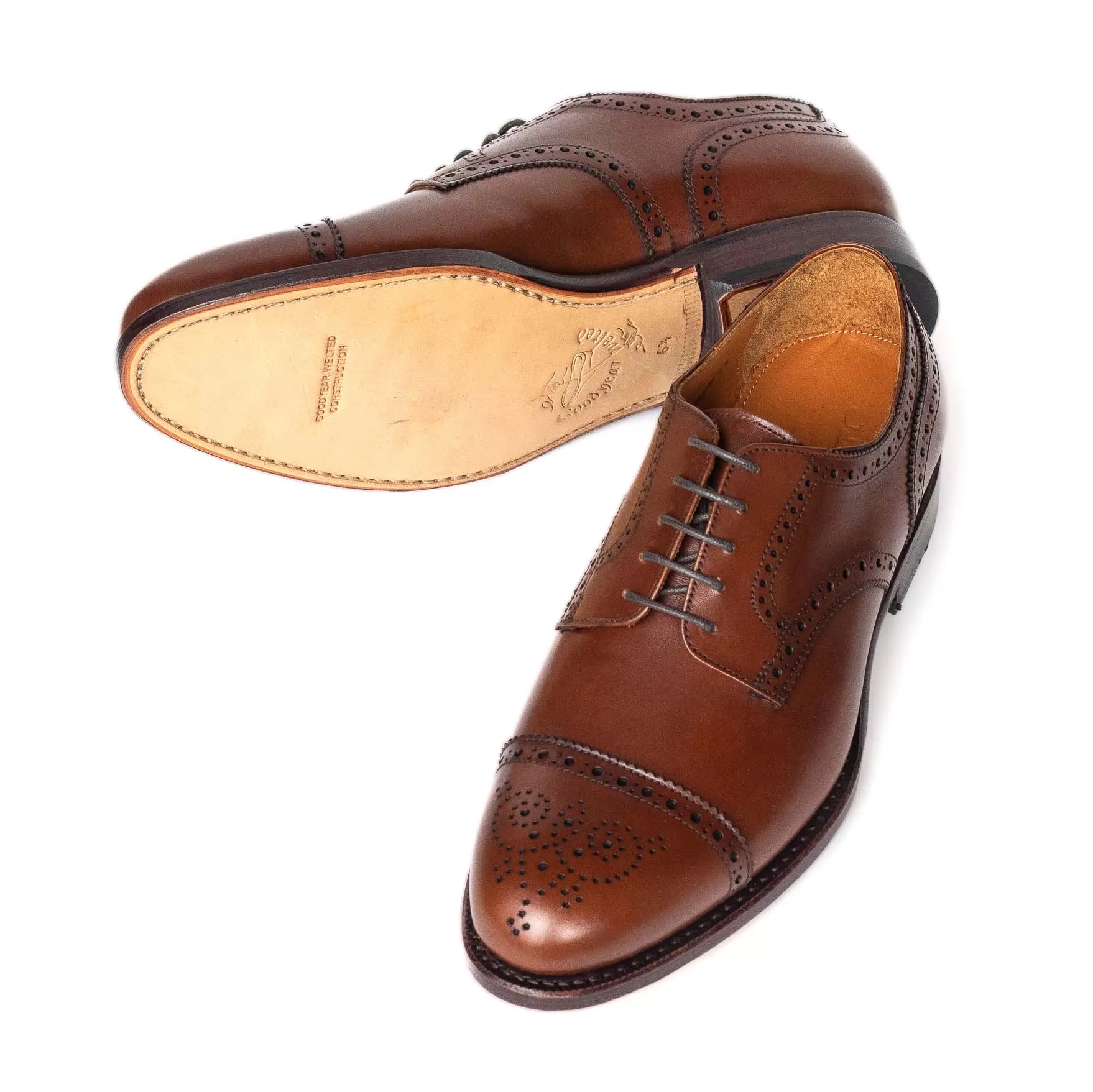 Men's Half Brogue Derby / Cuoio 98846