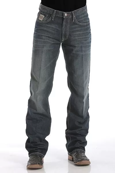 Men's Relaxed Fit White Label Jeans - DARK STONEWASH Leg 34