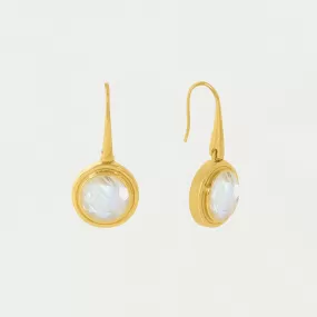 Mini Signet Gemstone Drop Earrings