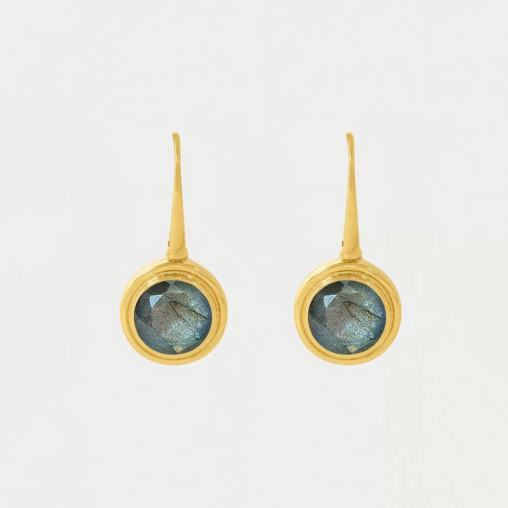 Mini Signet Gemstone Drop Earrings