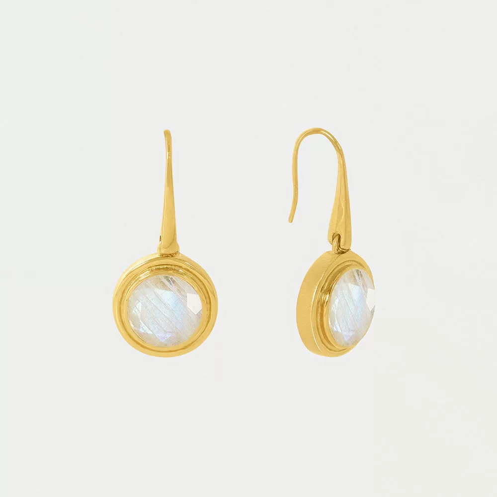 Mini Signet Gemstone Drop Earrings