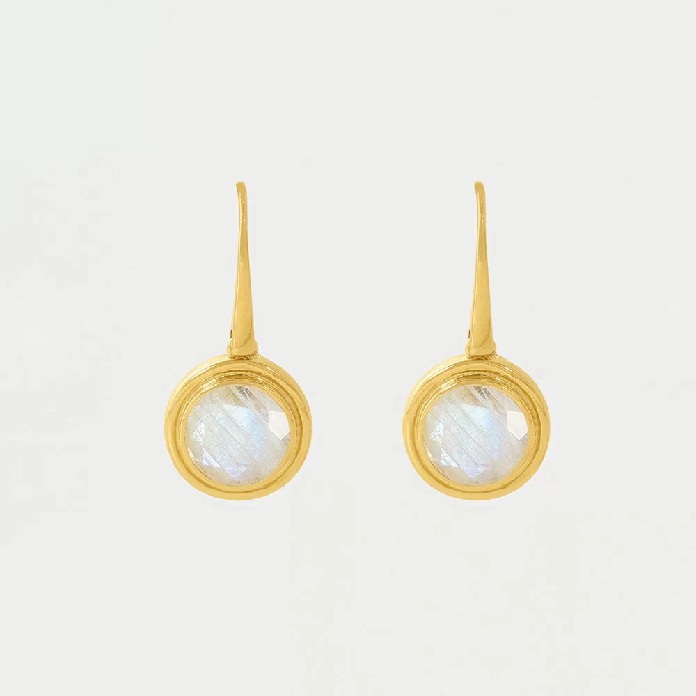 Mini Signet Gemstone Drop Earrings