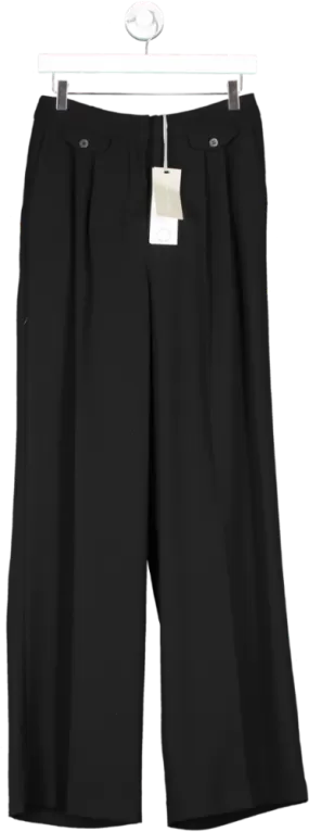 Mint Velvet Black Pocket Detail Wide Leg Trousers UK M