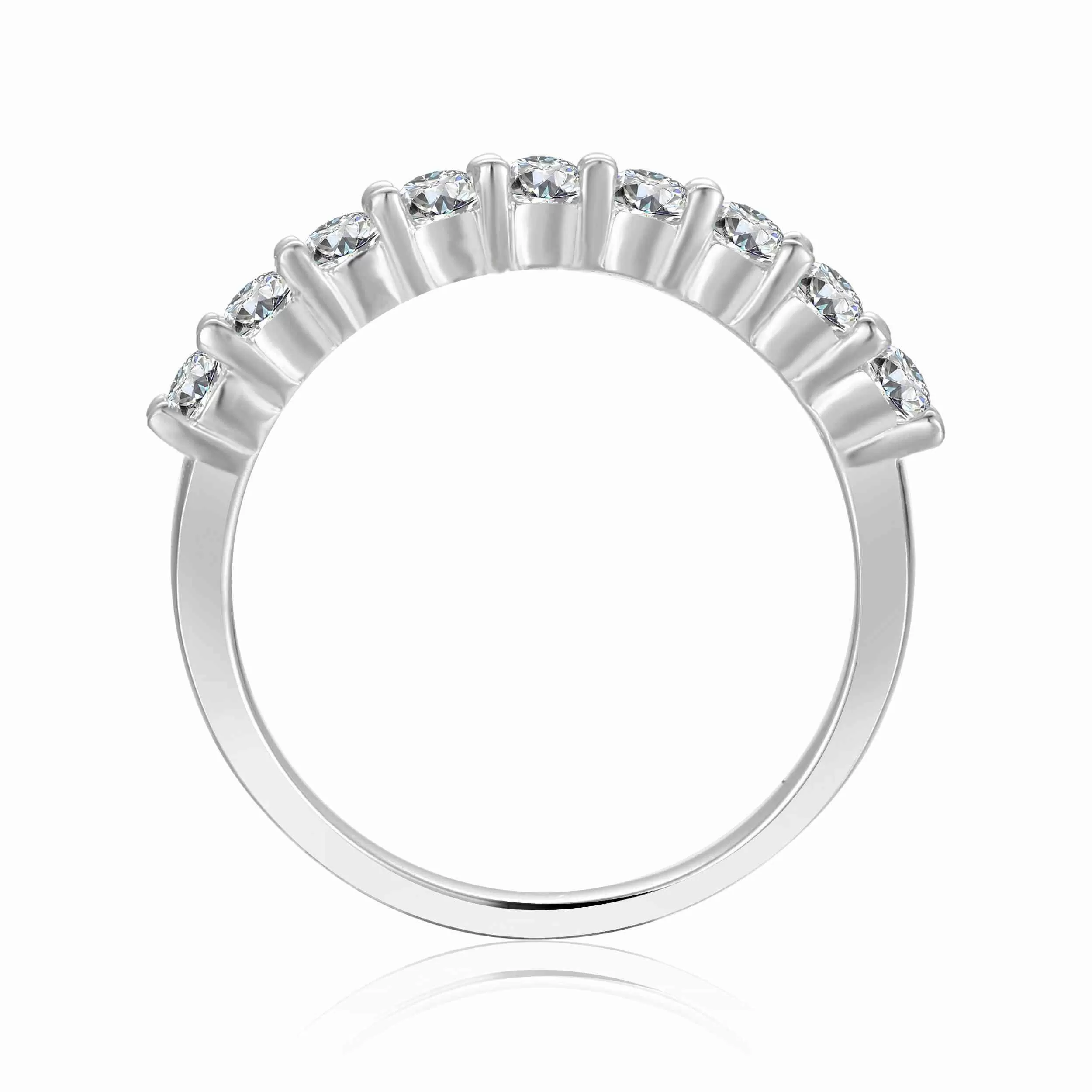 Moissanite Half Eternity Ring