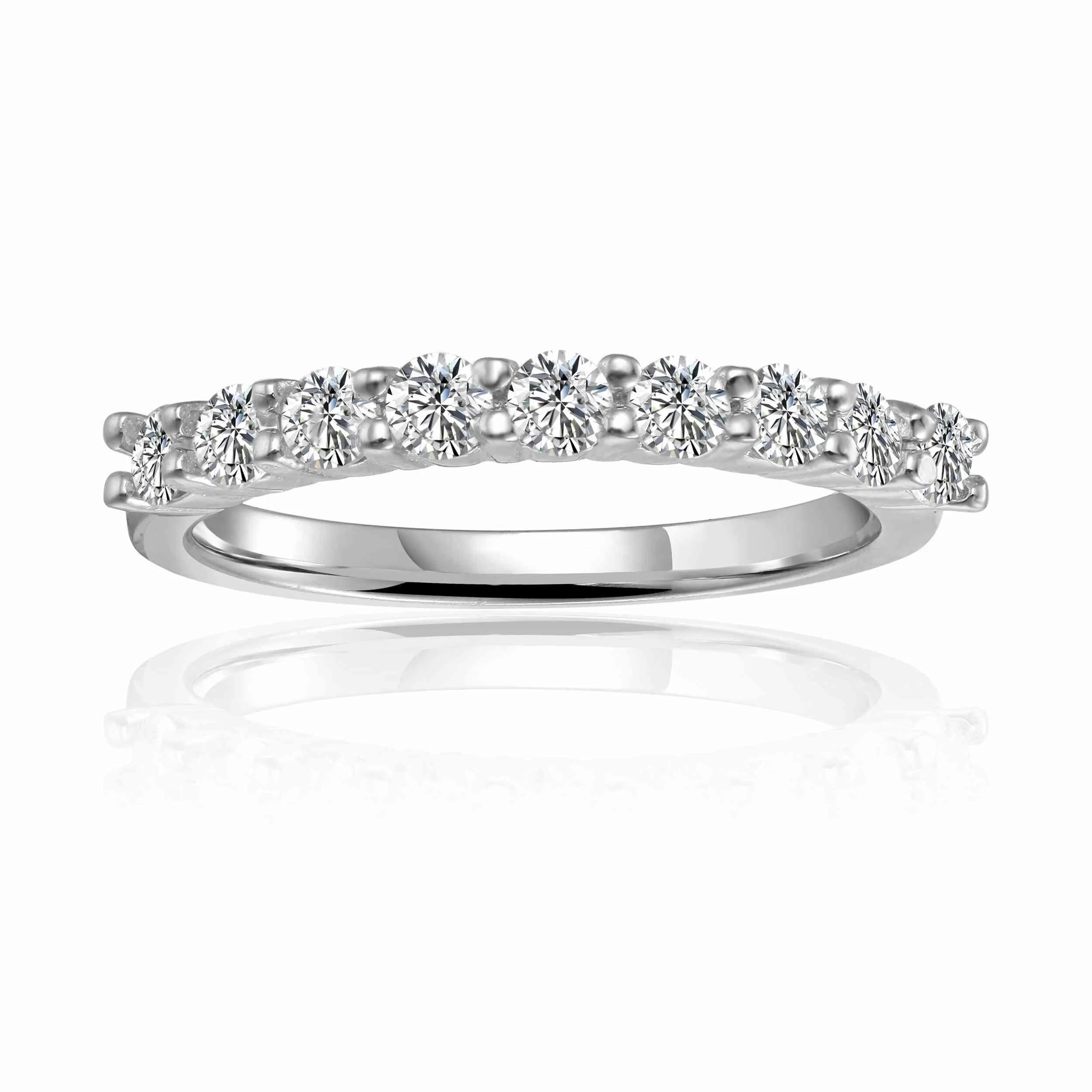 Moissanite Half Eternity Ring