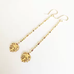 Monstera drop earrings (E493)