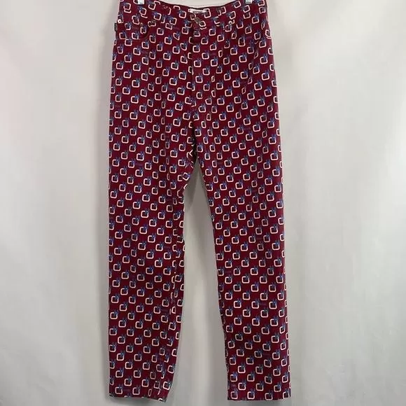 Moschino Rare Vintage Logo Wine Print Jeans