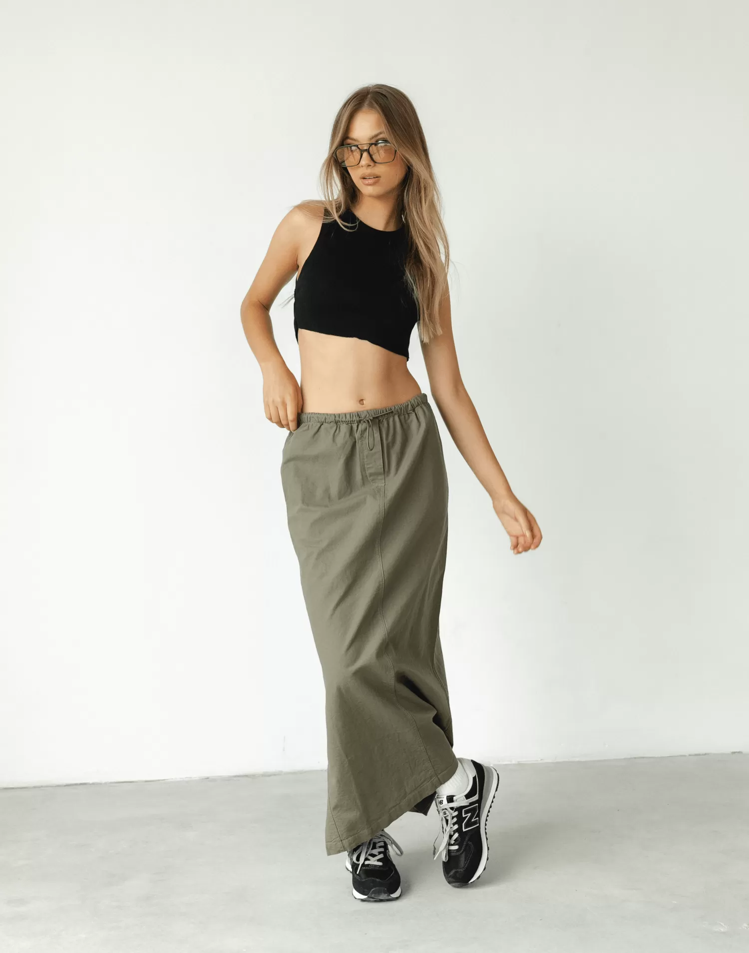 Myrtle Maxi Skirt (Khaki)