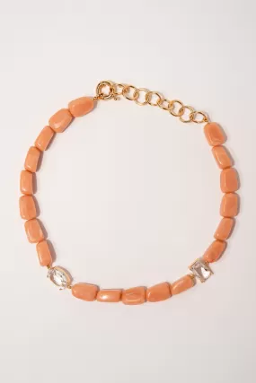 Naomi Natural Gemstone Necklace - Peach