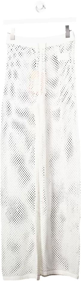 OceansApart White Lilou Crochet Trousers UK XS