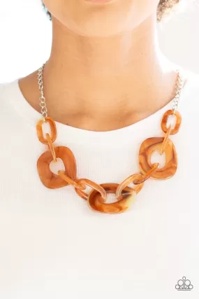 Paparazzi Accessories - Courageously Chromatic - Brown Necklace