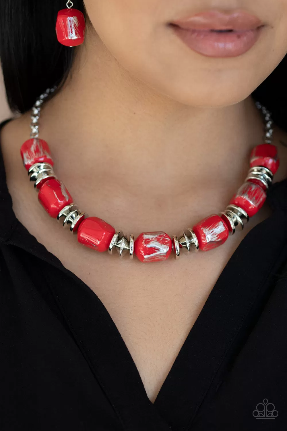 Paparazzi Accessories - Girl Grit - Red Necklace