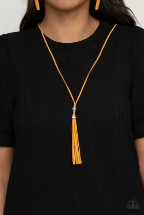 Paparazzi Accessories - Hold My Tassel - Yellow Necklace