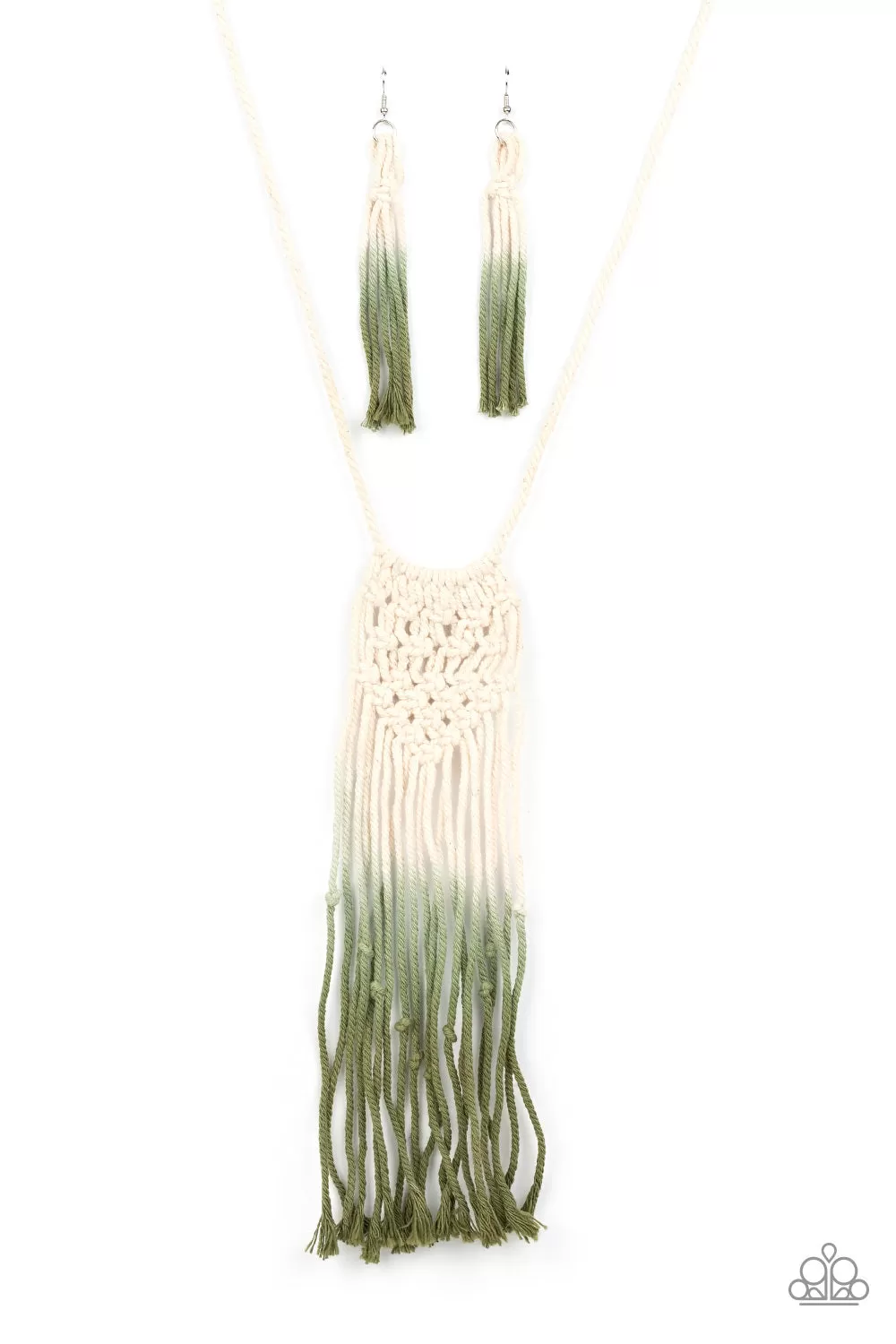 Paparazzi Accessories - Surfin The Net - Green Necklace