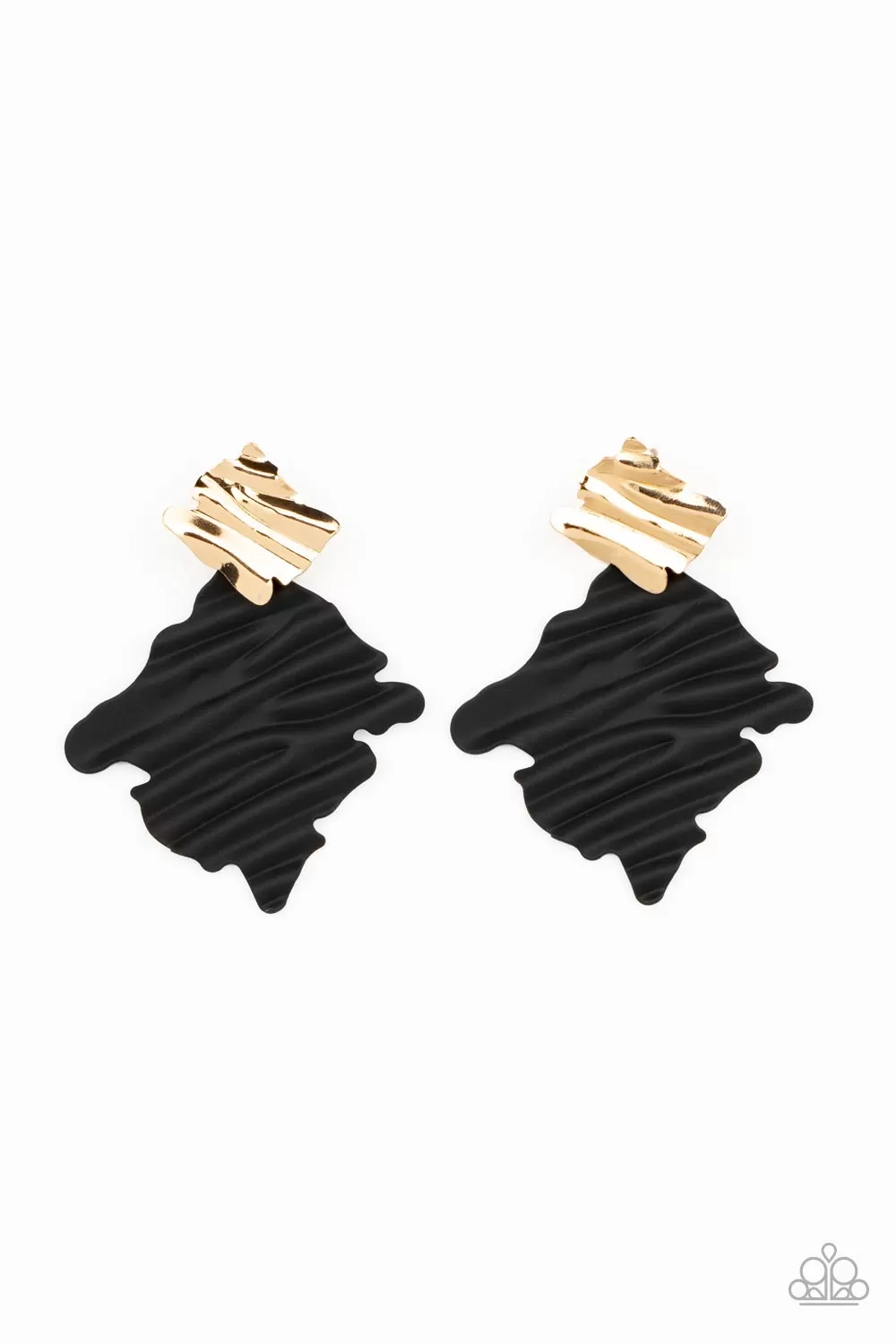 Paparazzi Crimped Couture - Gold Post Earrings