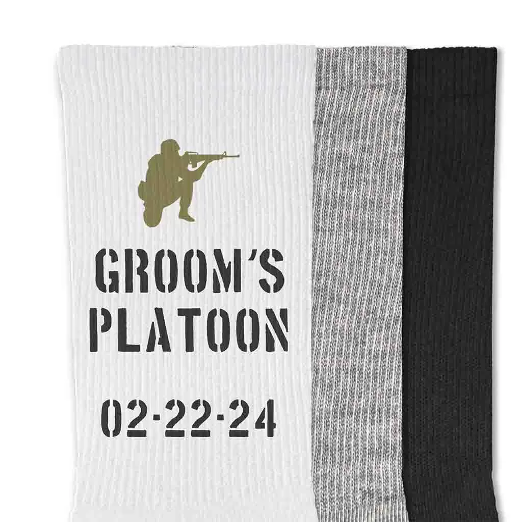 Personalized Wedding Socks for the Groom's Platoon