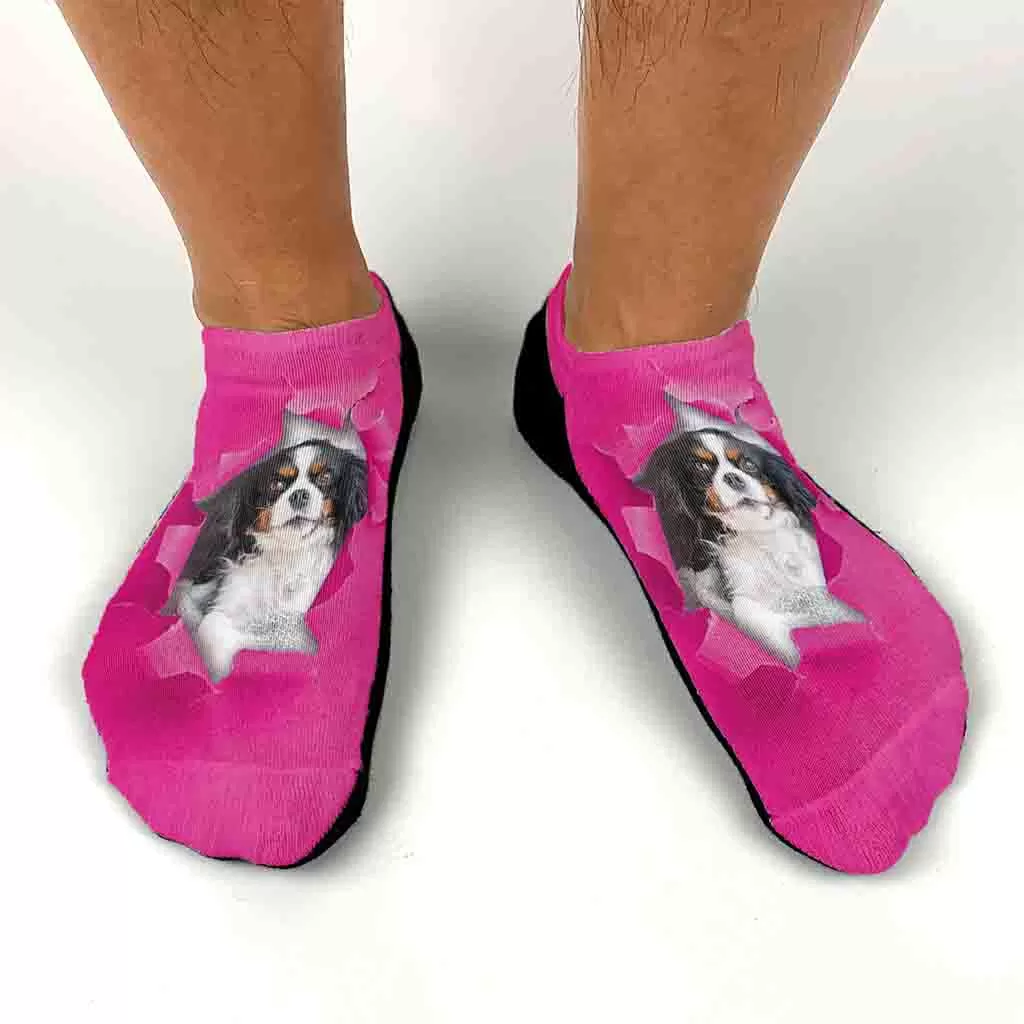 Photo No Show Socks Custom Printed with Bright Background