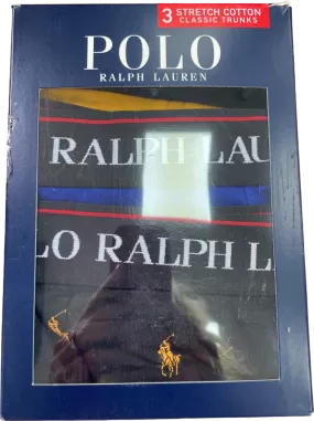 Polo Ralph Lauren Multi 3 Pack Stretch Cotton Classic Trunks UK L