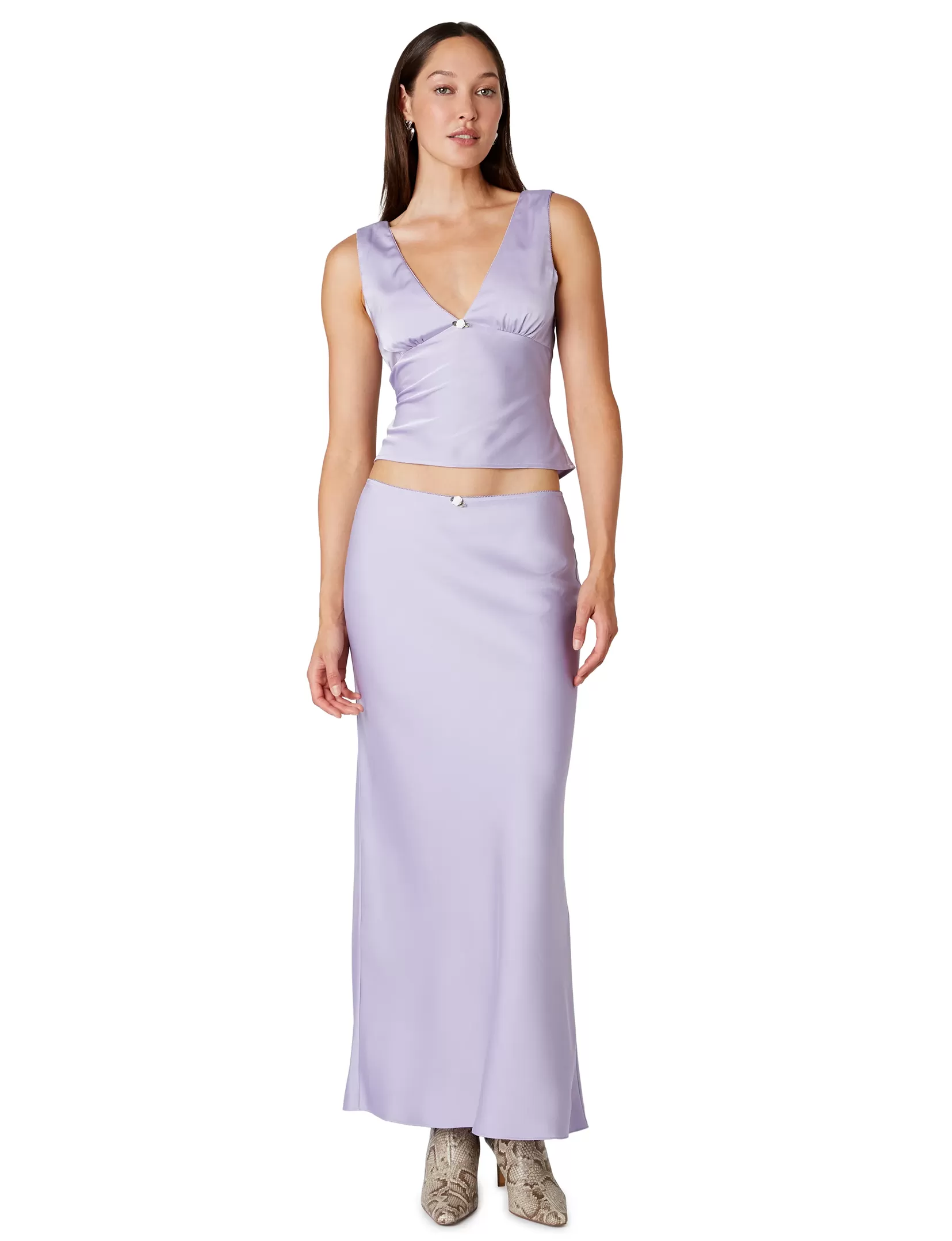 Ravello Crinkle Chiffon Maxi Skirt, Lilac