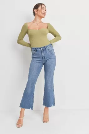 Ready For A Change Medium Denim Cropped Flare Jeans