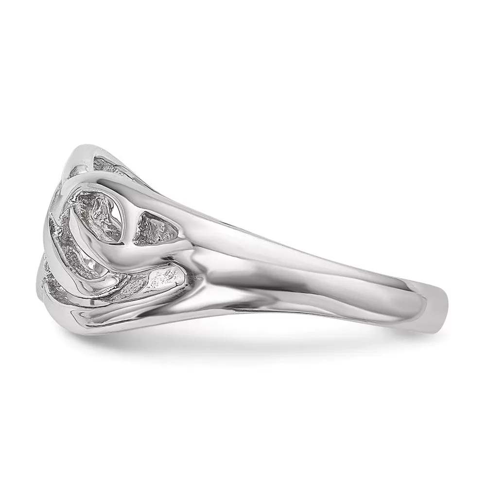 Rhodium-Plated Polished Infinity Ring in Sterling Silver