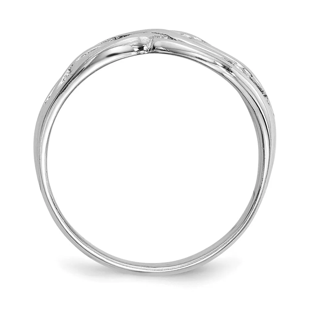 Rhodium-Plated Polished Infinity Ring in Sterling Silver