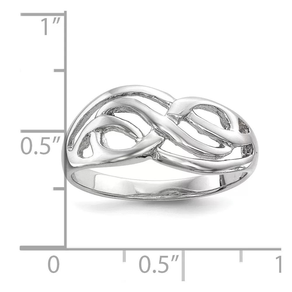 Rhodium-Plated Polished Infinity Ring in Sterling Silver