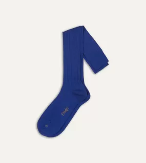 Royal Blue Wool Over-the-Calf Socks