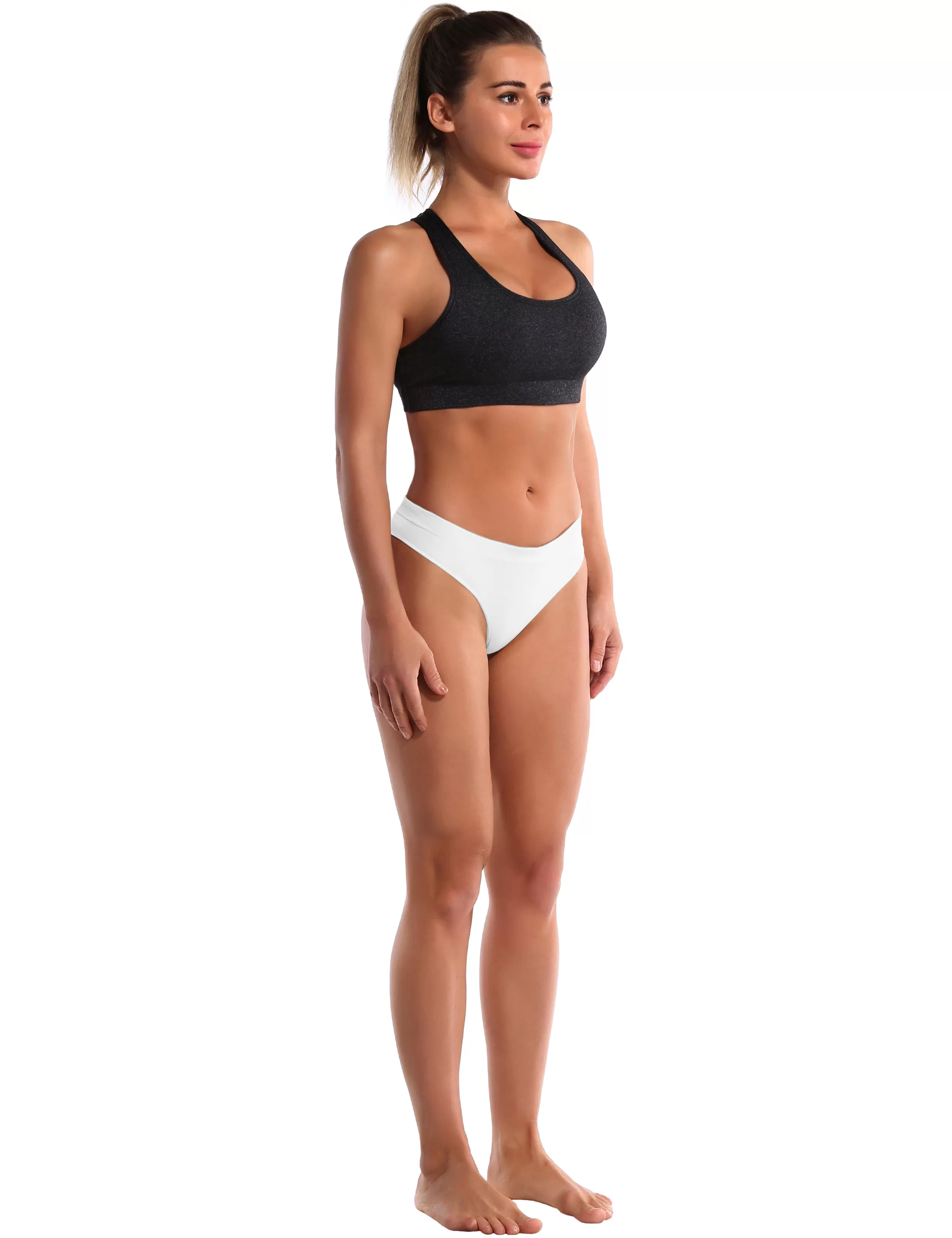 Seamless Sports Thongs Underwear white