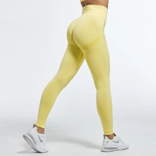 Seamless Women Leggings Fitness High Waist Push Up Peach Polyester Leggings Workout Jeggings Casual Leggigns Female