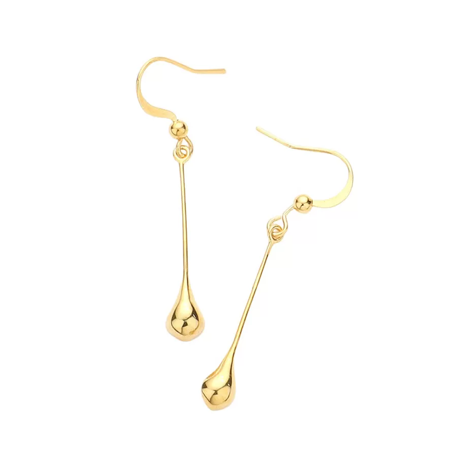 Secret Box 14K Gold Dipped Metal Teardrop Dangle Earrings