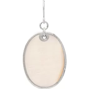 Silver Edge Mother of Pearl Oval Earring