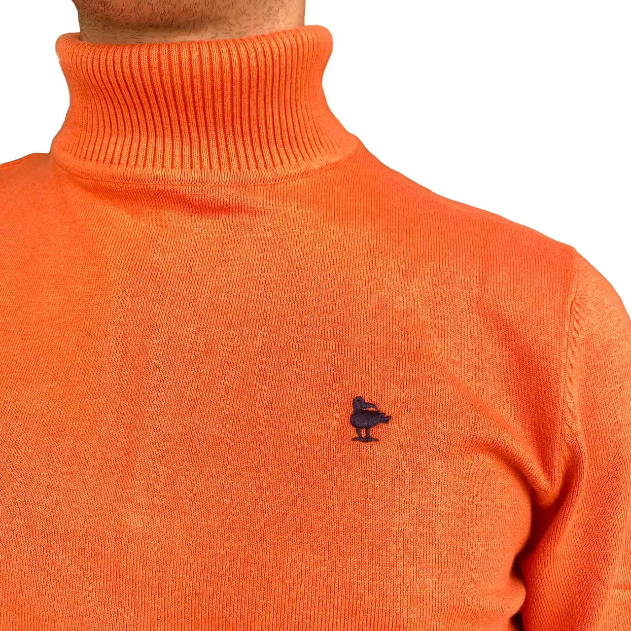 Smithy's pumpkin men's turtleneck sweater